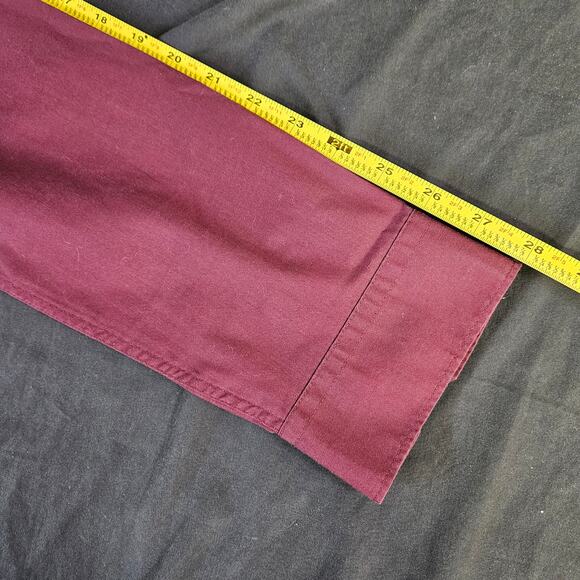 H&M Easy Iron Maroon Button Front Long Sleeve Dress Shirt Size L Professional - Picture 7 of 8